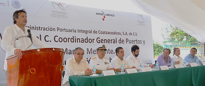 Guillermo Ruiz de Teresa, inaugura obras de infraestructura portuaria en Coatzacoalcos